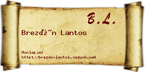 Brezán Lantos névjegykártya